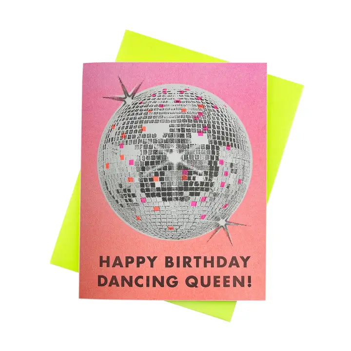 Happy Birthday Dancing Queen! - Risograph Greeting Card