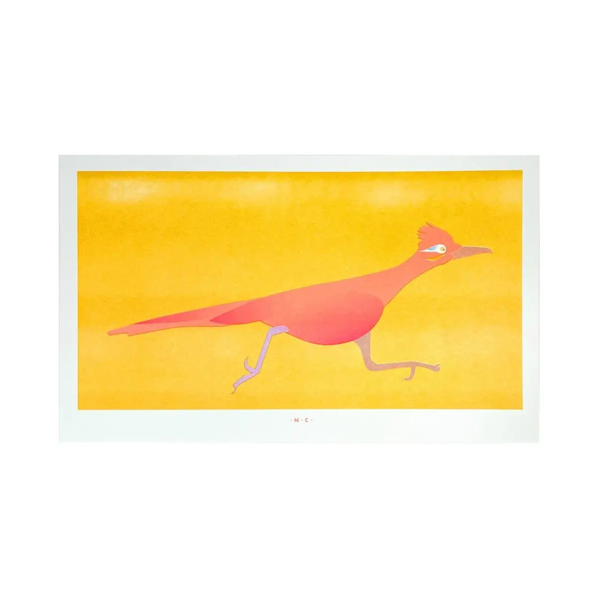 Neon Roadrunner - Risograph Art Print