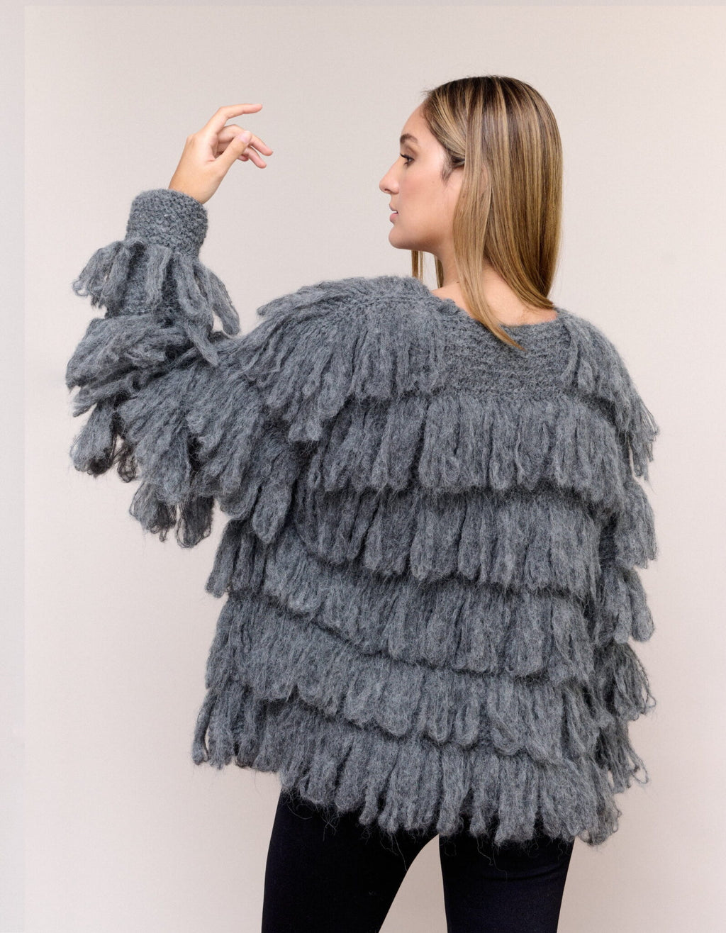 Jacket Fringe - Gray - One Size Fits Most