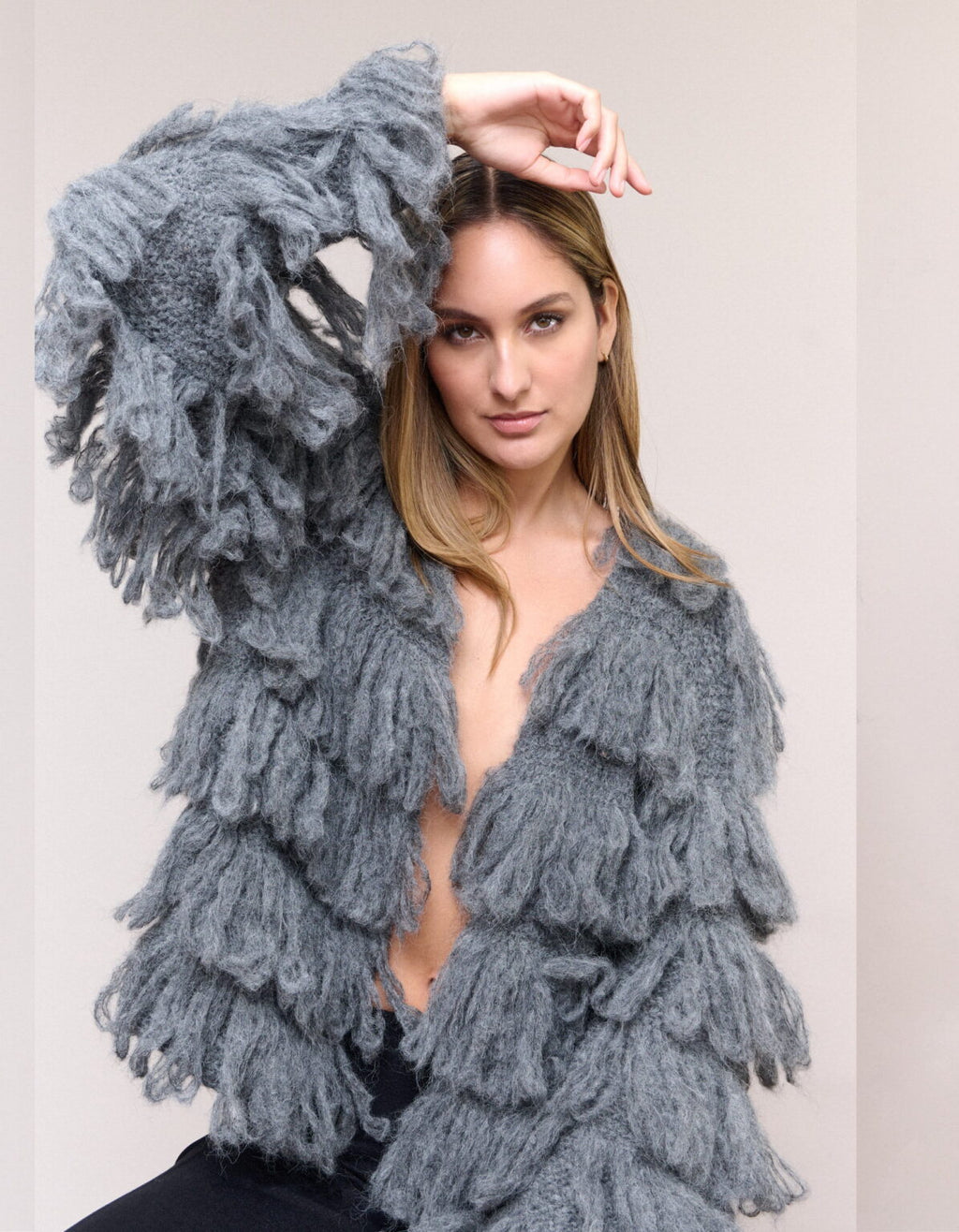 Jacket Fringe - Gray - One Size Fits Most