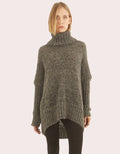 Cape Neck Sweater - Grey - Large