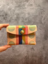 Load image into Gallery viewer, Small Leather pochette - Handpainted - Blue tones
