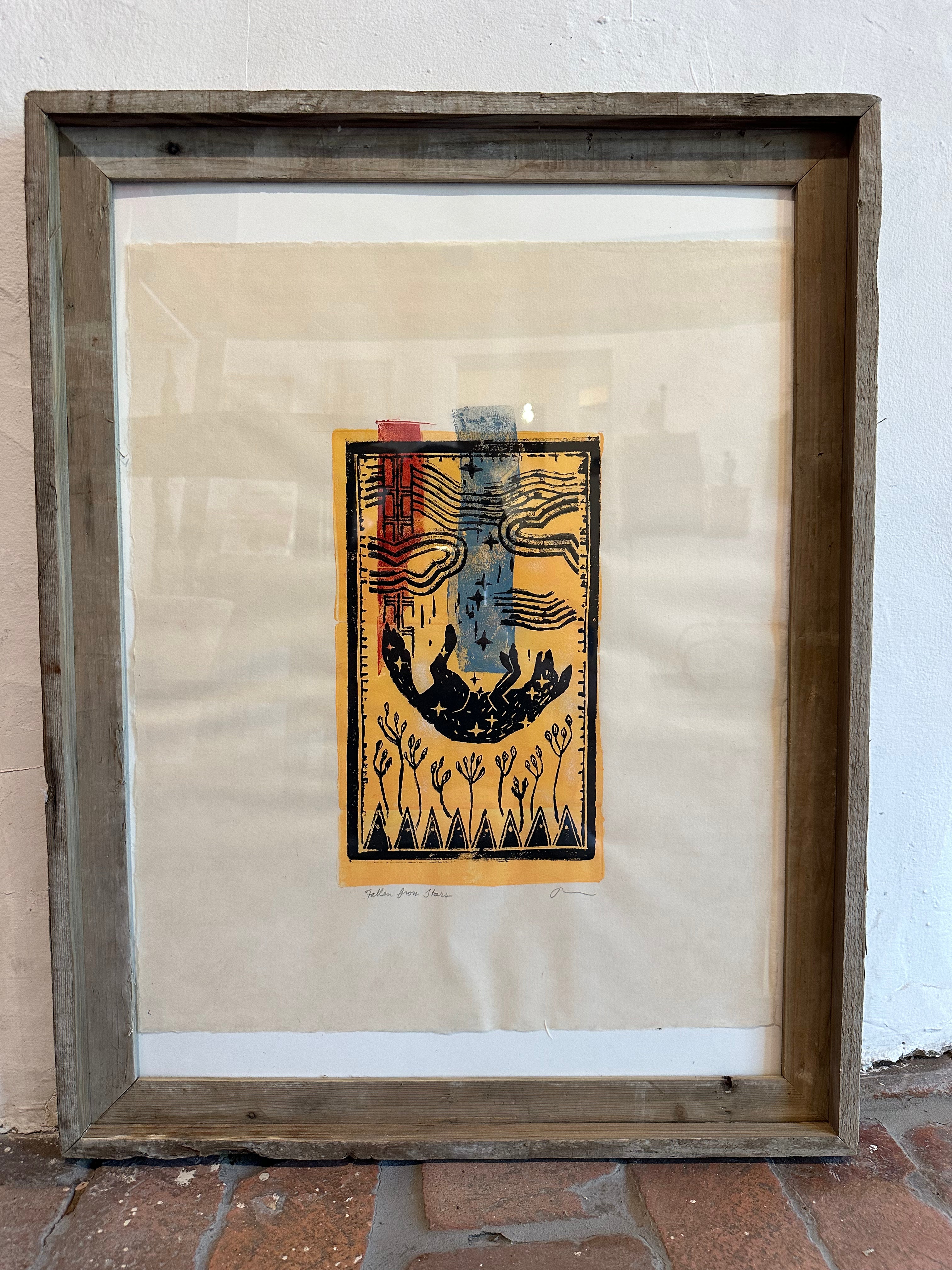 Fallen From Stars - Block Print and Monotype - 17” by 21”