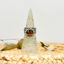 Load image into Gallery viewer, Orange Kyanite Stacking ring Set ~ Set fits 7 - Sterling Silver and 22k Gold
