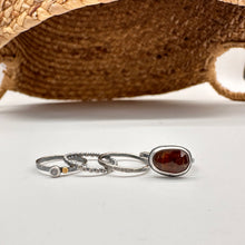 Load image into Gallery viewer, Orange Kyanite Stacking ring Set ~ Set fits 7 - Sterling Silver and 22k Gold
