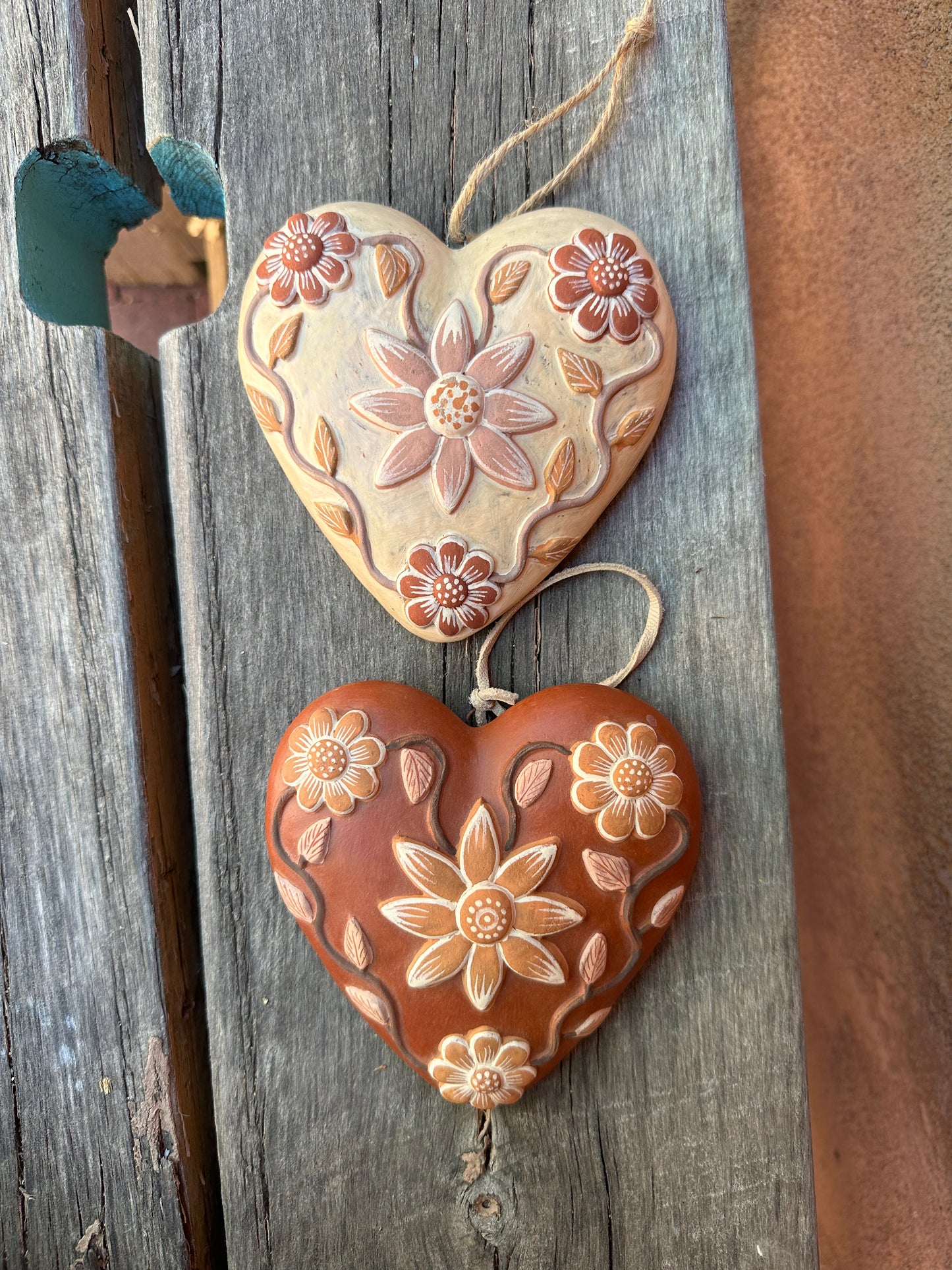 Flower heart- flat ~ wall folk art