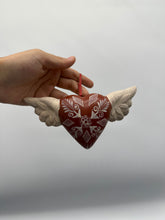 Load image into Gallery viewer, Heart with wings ~ wall folk art
