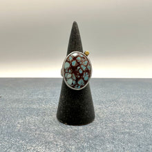Load image into Gallery viewer, Golden Hill Mosaic Turquoise and Sterling Silver Ring - Size 7.5
