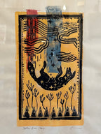 Fallen From Stars - Block Print and Monotype - 17” by 21”