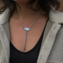 Load image into Gallery viewer, Rainbow Moonstone Lariat Necklace
