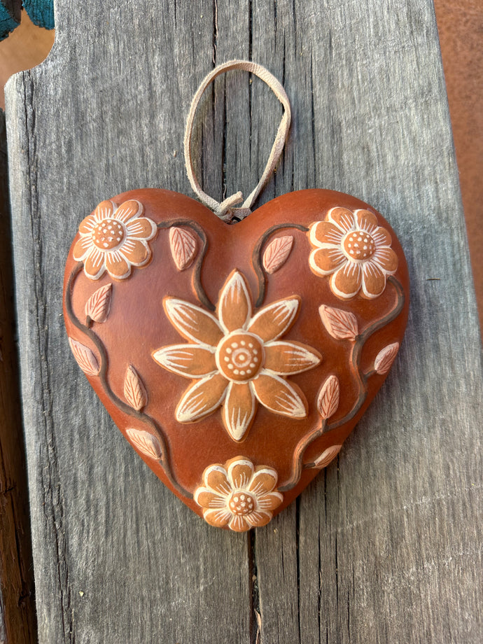 Flower heart- flat ~ wall folk art