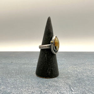 Hotsonite and Sterling Silver Ring - Size 6.75