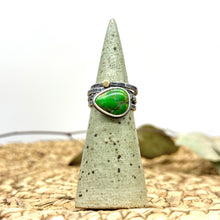 Load image into Gallery viewer, Carico Lake Turquoise Stacking ring Set ~ Set fits 6 - Sterling Silver and 22k Gold
