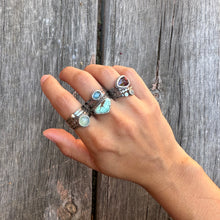 Load image into Gallery viewer, Aqua Chalcedony Stacking ring Set ~ Set fits 6 - Sterling Silver
