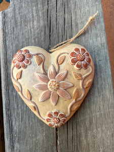 Flower heart- flat ~ wall folk art