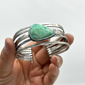 Stacked - Attached Bracelet - Variscite  - Cuff with Movement - ready to ship