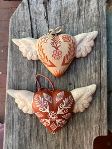 Heart with wings ~ wall folk art