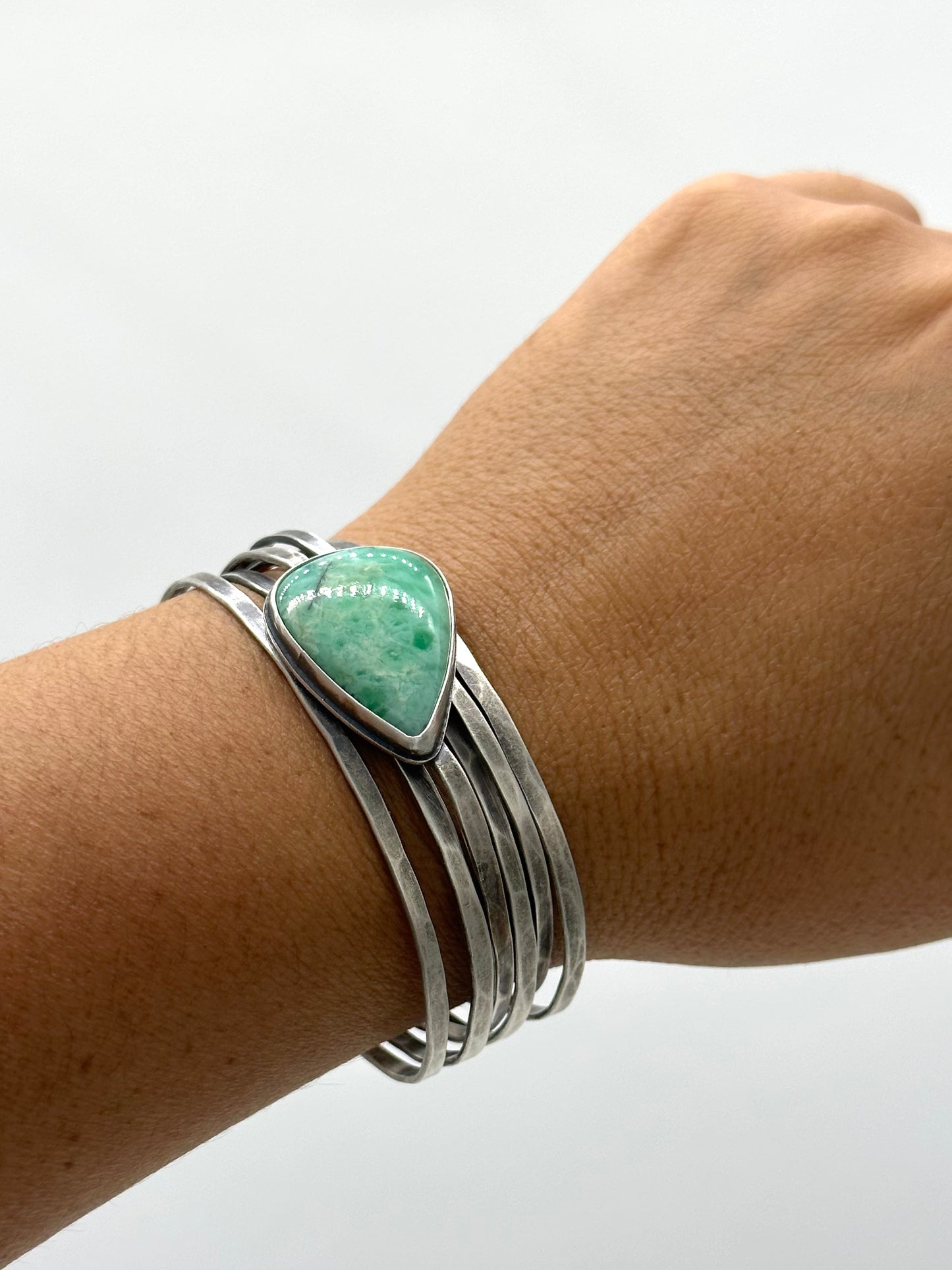 Stacked - Attached Bracelet - Variscite  - Cuff with Movement - ready to ship