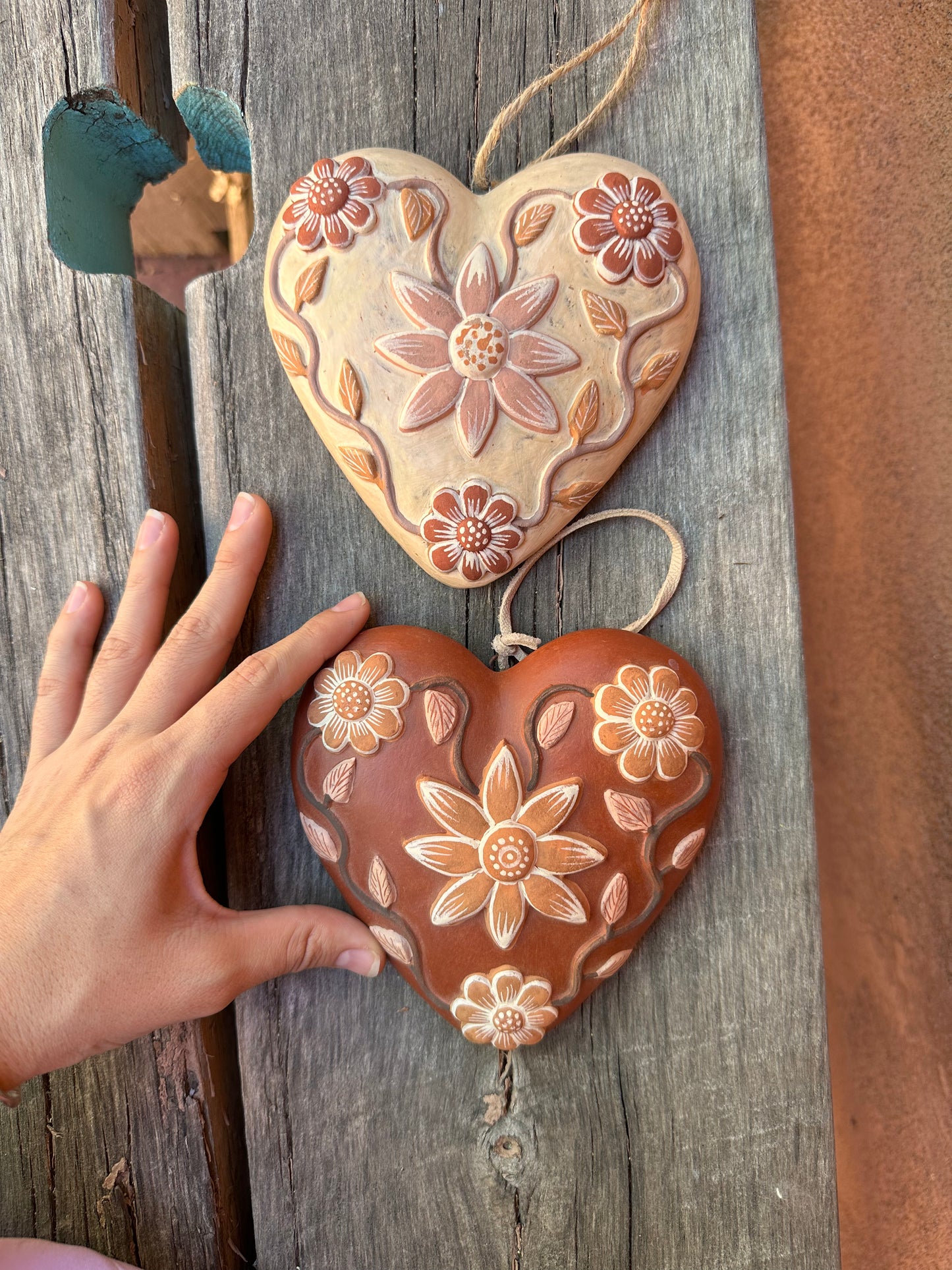 Flower heart- flat ~ wall folk art