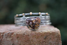Load image into Gallery viewer, Stacked - Attached Bracelet - Cherry Creek Jasper - Cuff with Movement - ready to ship
