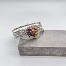 Load image into Gallery viewer, Stacked - Attached Bracelet - Cherry Creek Jasper - Cuff with Movement - ready to ship
