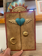 Load image into Gallery viewer, Retablo &quot;Heart in Hand&quot; ~ Turquoise
