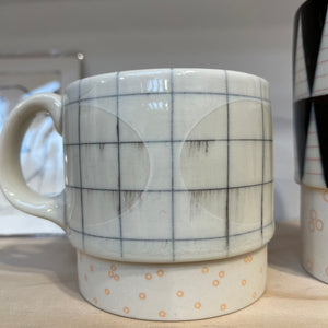 White and grey mug - Porcelain