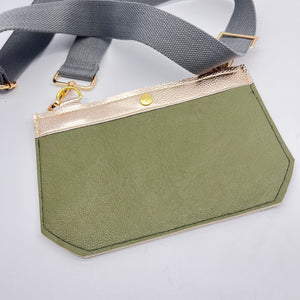 Crossbody bag - Green and grey strap