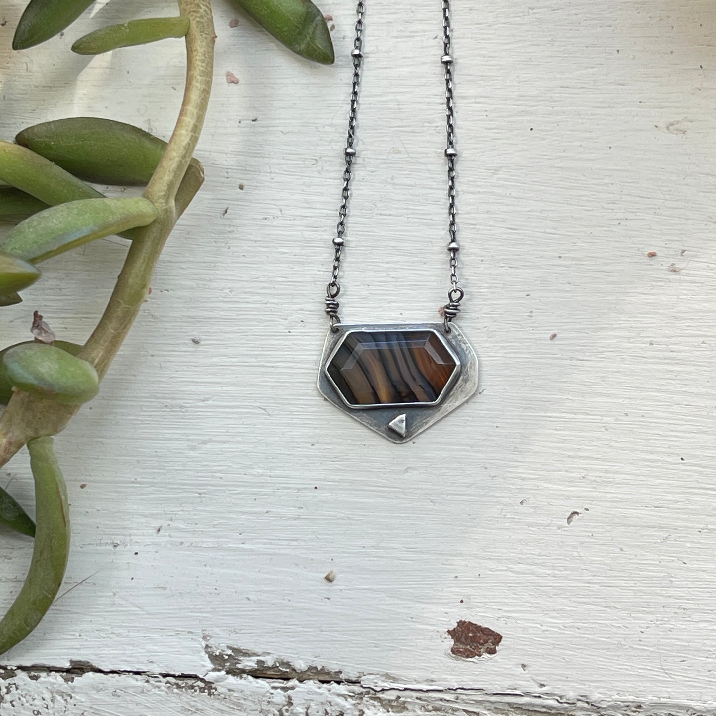 Montana Agate - Statement Necklace - Sterling Silver