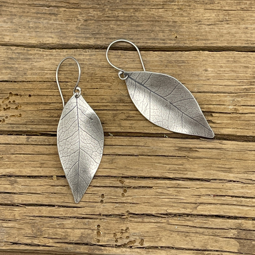 Leaf Earrings - Sterling Silver