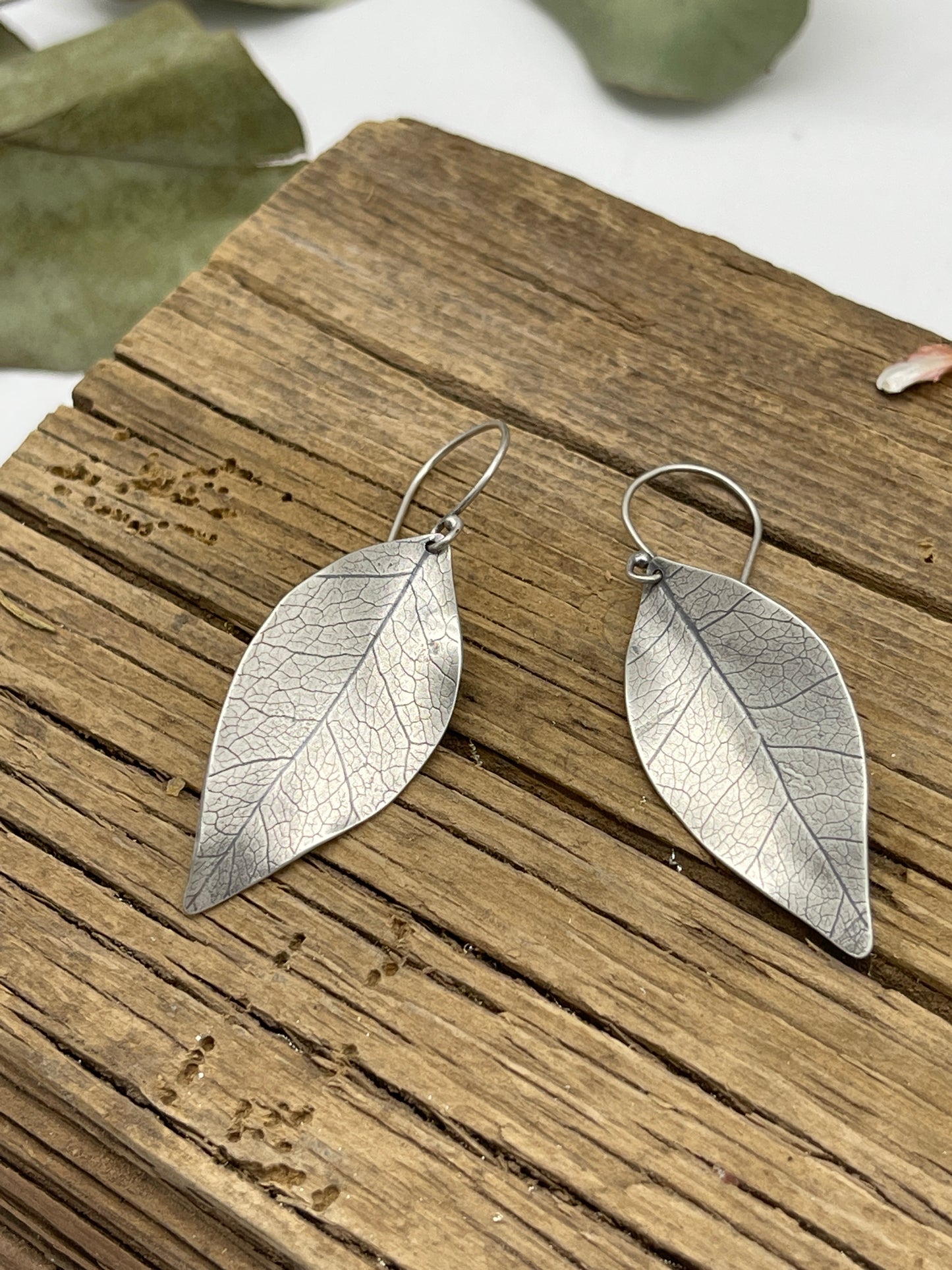 Leaf Earrings - Sterling Silver