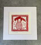 The Trickster - Block Print - 12” by 12”