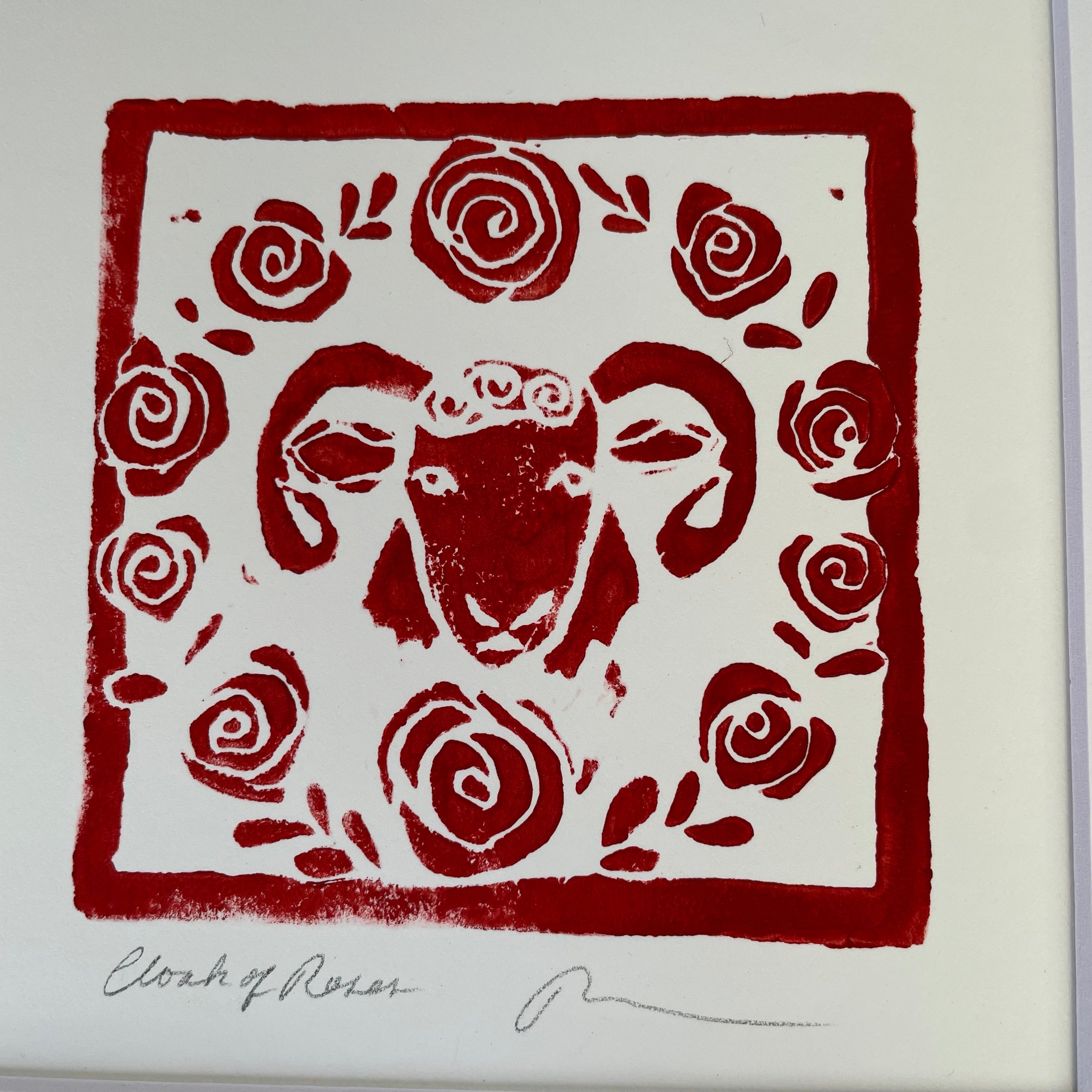 Crown of Roses Block Print - two sizes