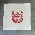 Raincloud Medicine - Block print - 8" by 8"