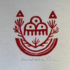 Raincloud Medicine - Block print - 8" by 8"