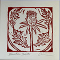 Mountain Thistle Block Print - 8” by 8”
