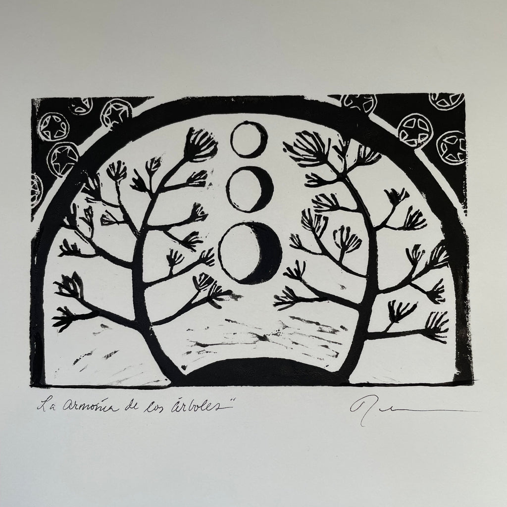 Armonia de los Arboles - Block Print - 11” by 14”