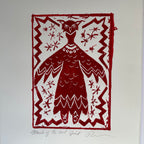 Mask of the Owl Spirit - Block Print - 11” x 14”
