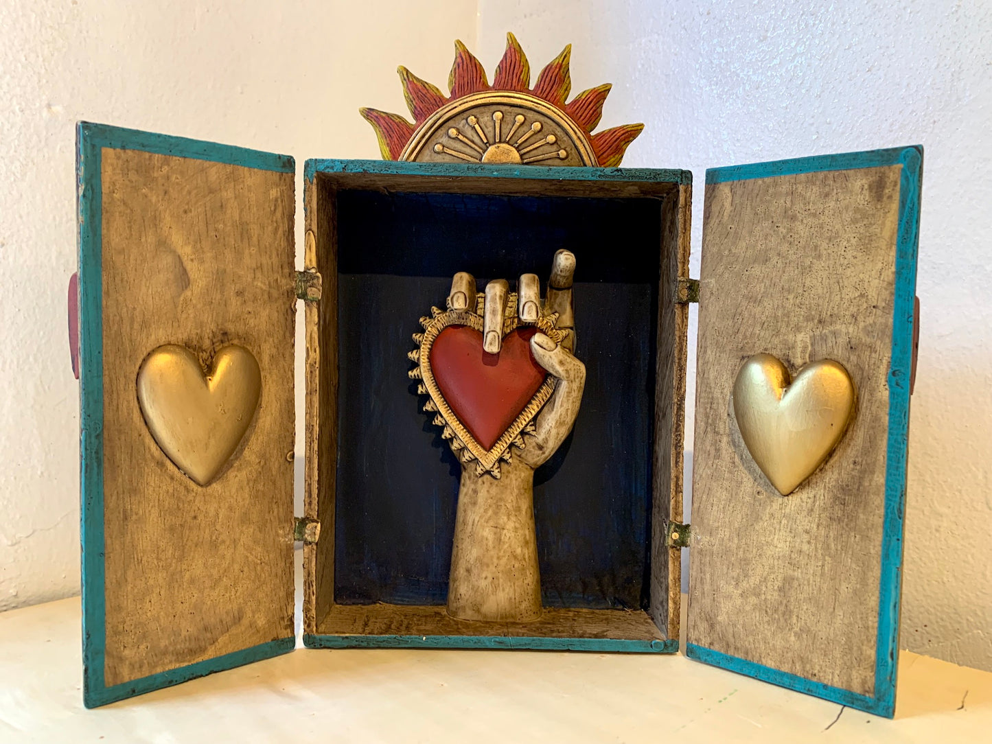 Retablo "Heart in Hand" - Red