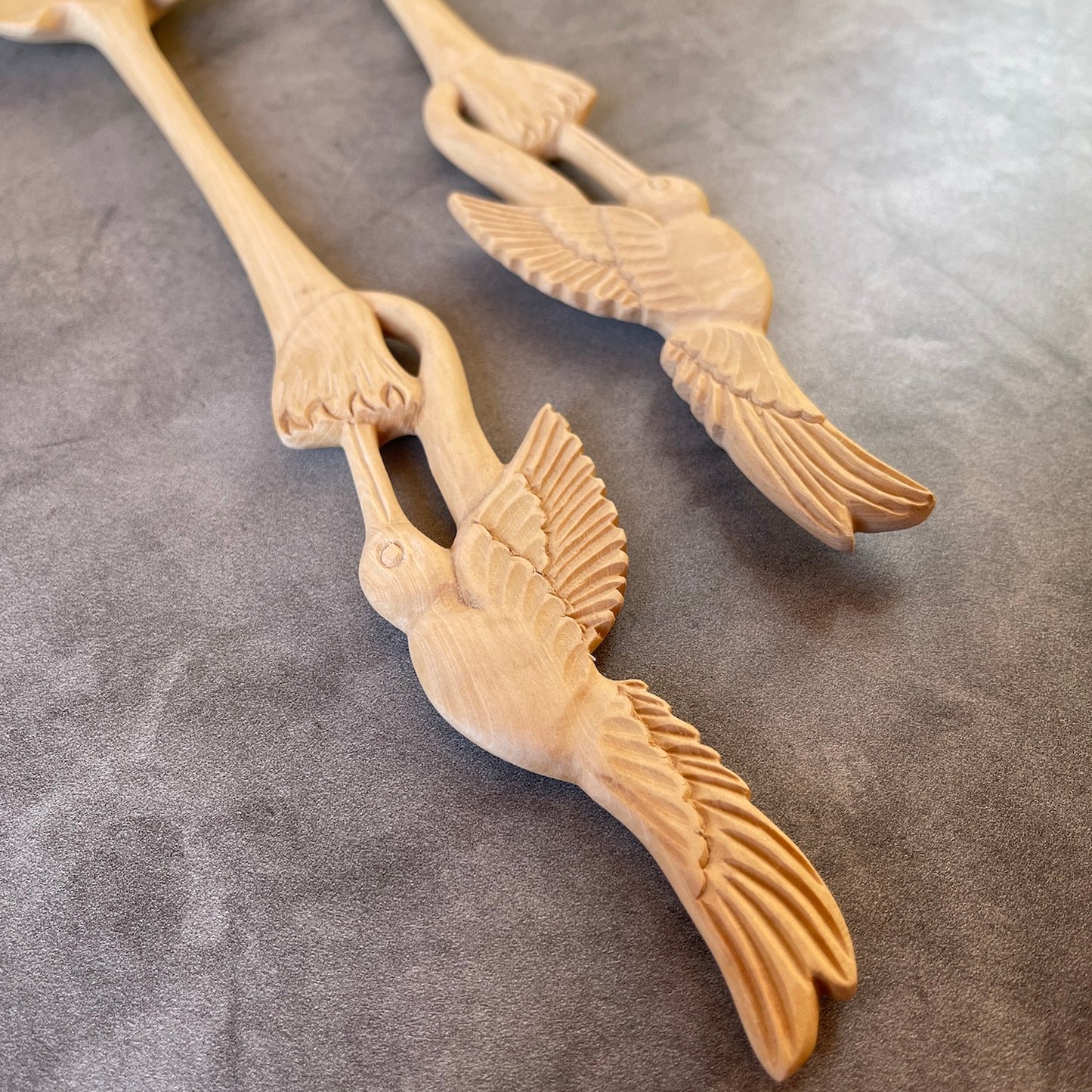 Wooden Utensil Set - hummingbirds