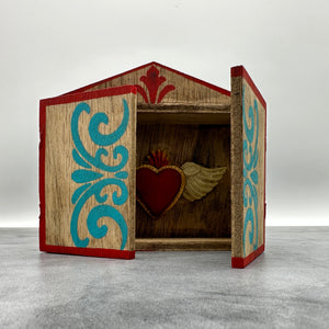 Small Retablo with Heart with wings