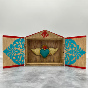 Small Retablo with Heart with wings