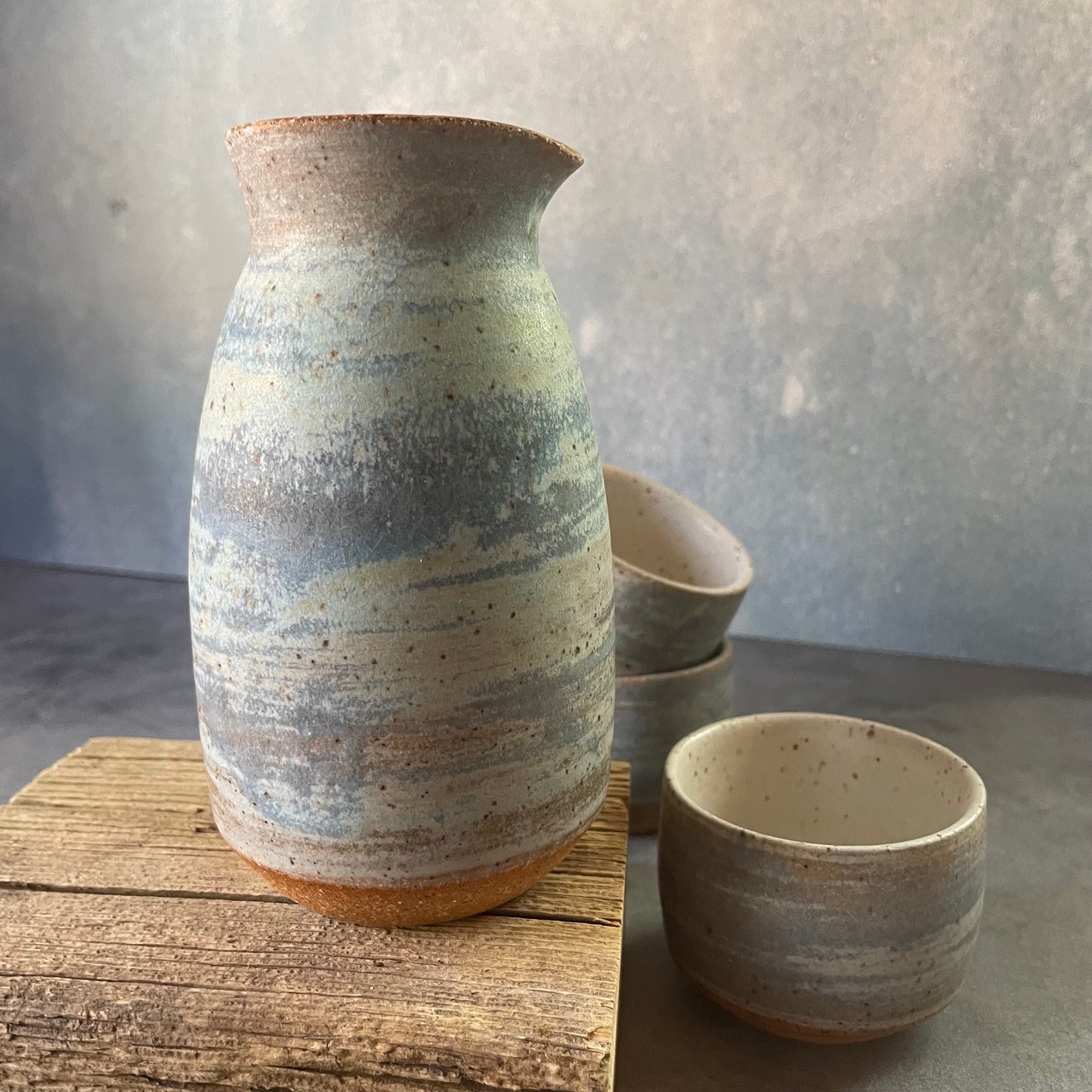 Sake Pitcher - Denim Blue - tall