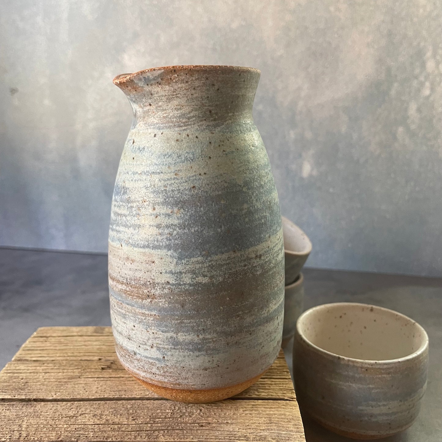 Sake Pitcher - Denim Blue - tall