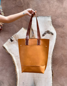 Leather tote - brown