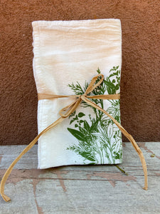 Herbal Print Floursack Cloth Napkins - set of 4