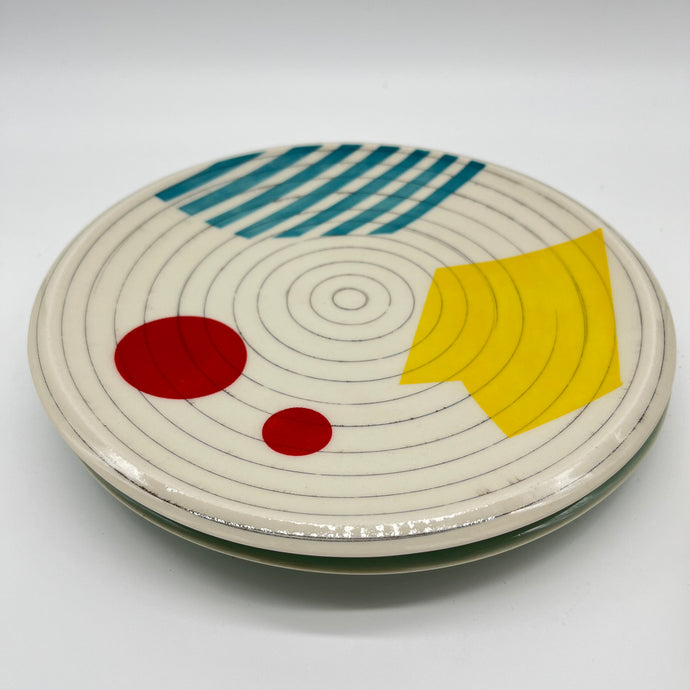 Porcelain plate - multicolored