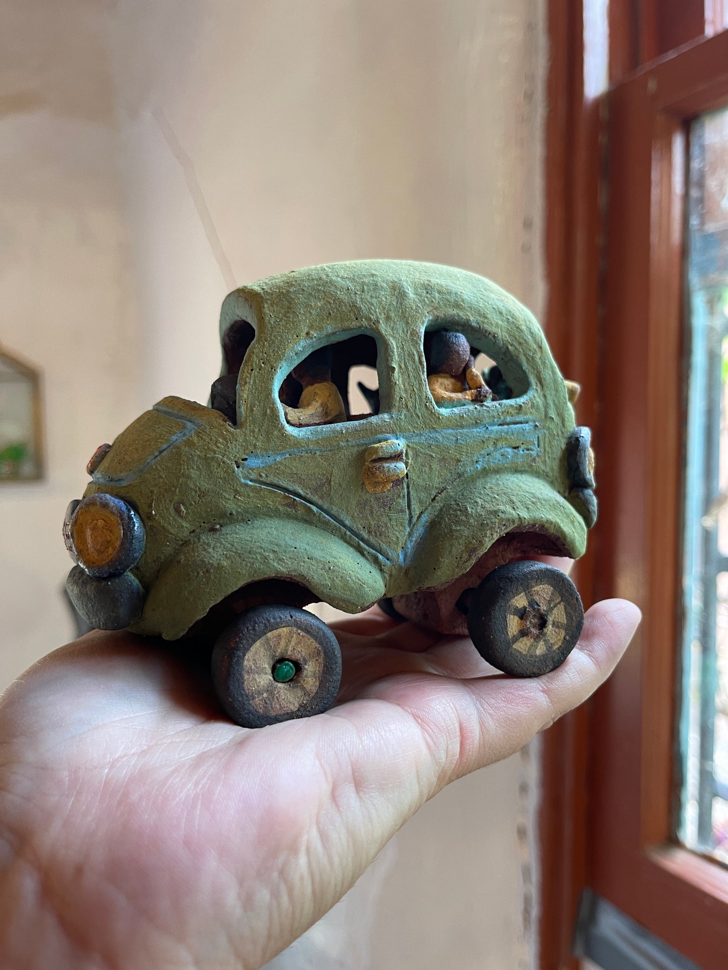 Green Car miniature sculpture