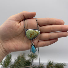 Load image into Gallery viewer, Green Nevada Turquoise and Blue bird Turquoise Necklace

