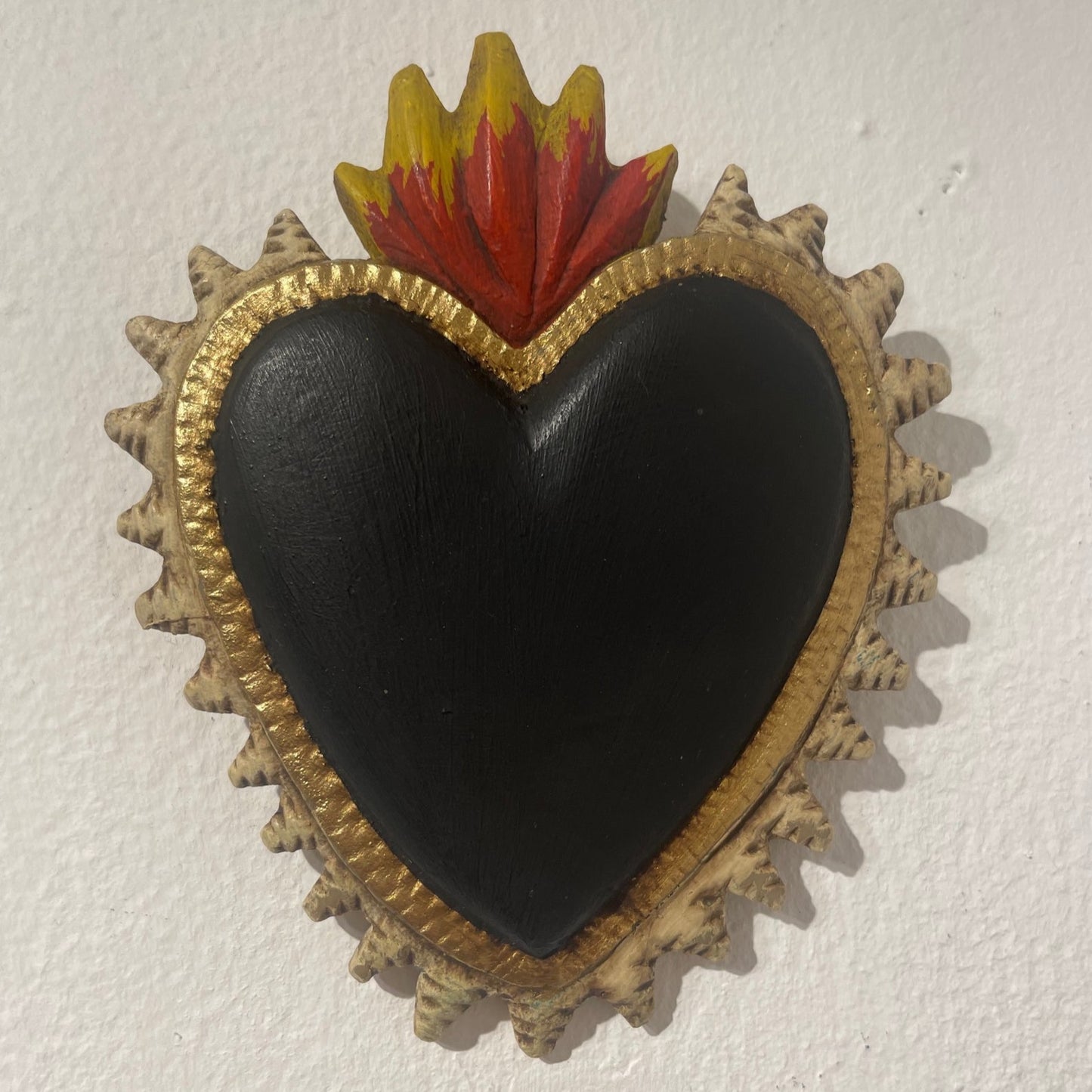 Heart on Fire - Corazon en Llamas - handmade art wall